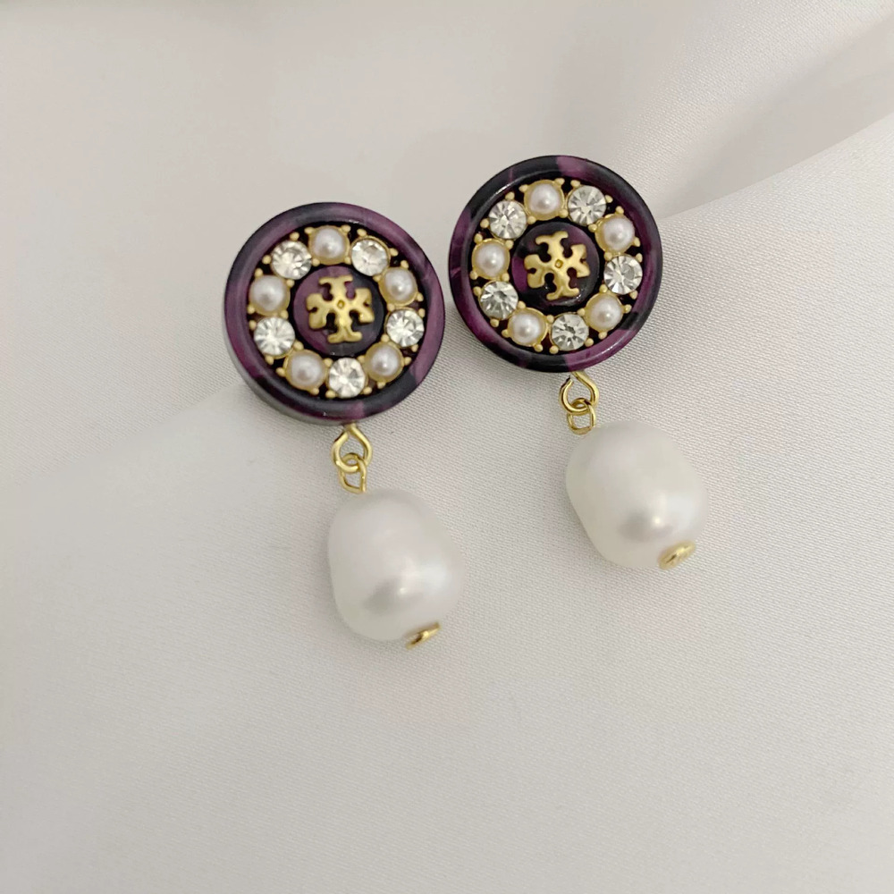 Tory Burch Gold Plated Copper Double Ruffled Round Ball Enamel Painted Piggy